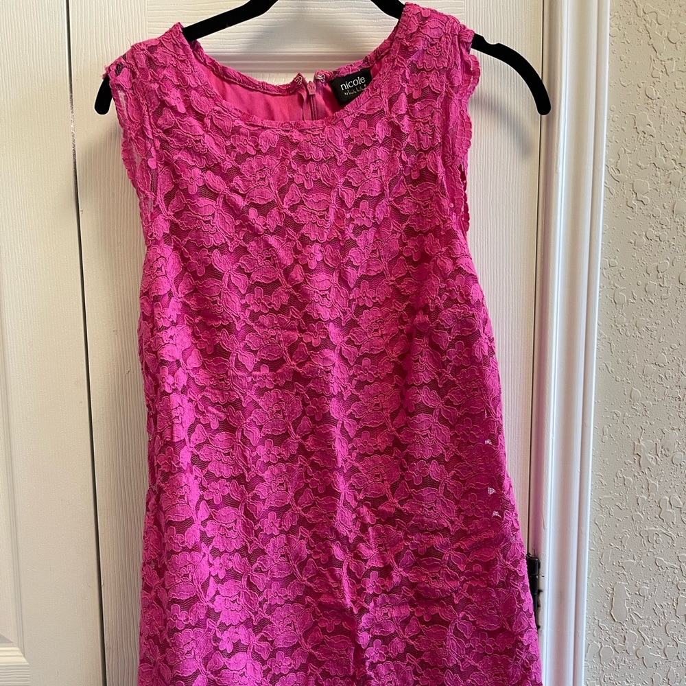 Pink lace dress. Sz 12